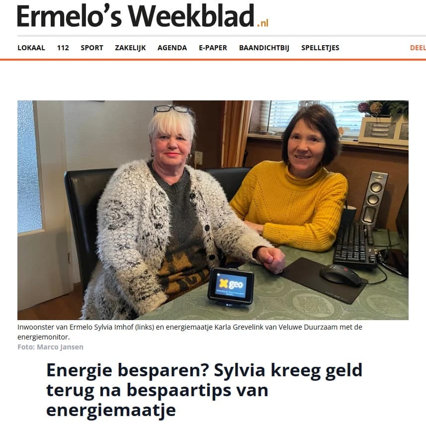 Interview met energiemaatje Karla in Ermelo’s Weekblad